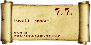 Teveli Teodor névjegykártya